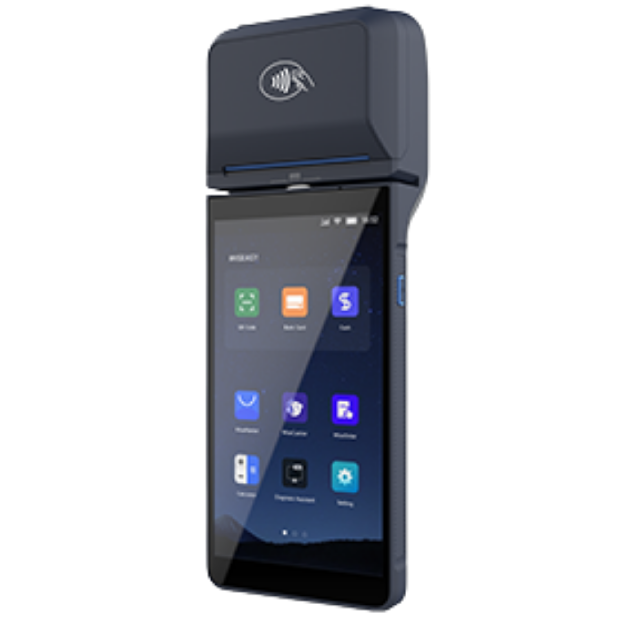 CodePay Wiseasy P5 Smart Payment Terminal | Retail Payment Processing Solutions CodePay Wiseasy P5 standalone credit card terminal featuring a large touchscreen display and built-in receipt printer for convenient retail payment processing and merchant services.